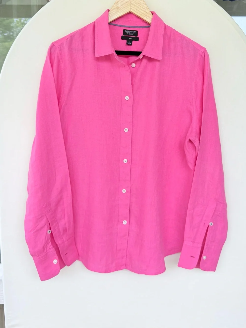 J.Crew Slim-fit Baird McNutt Irish Linen Shirt Hot Pink size 12